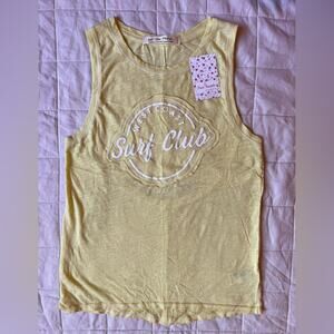 NWT We the Free Electric Lemon Yellow "West Coast Surf Club" Tank - Medium